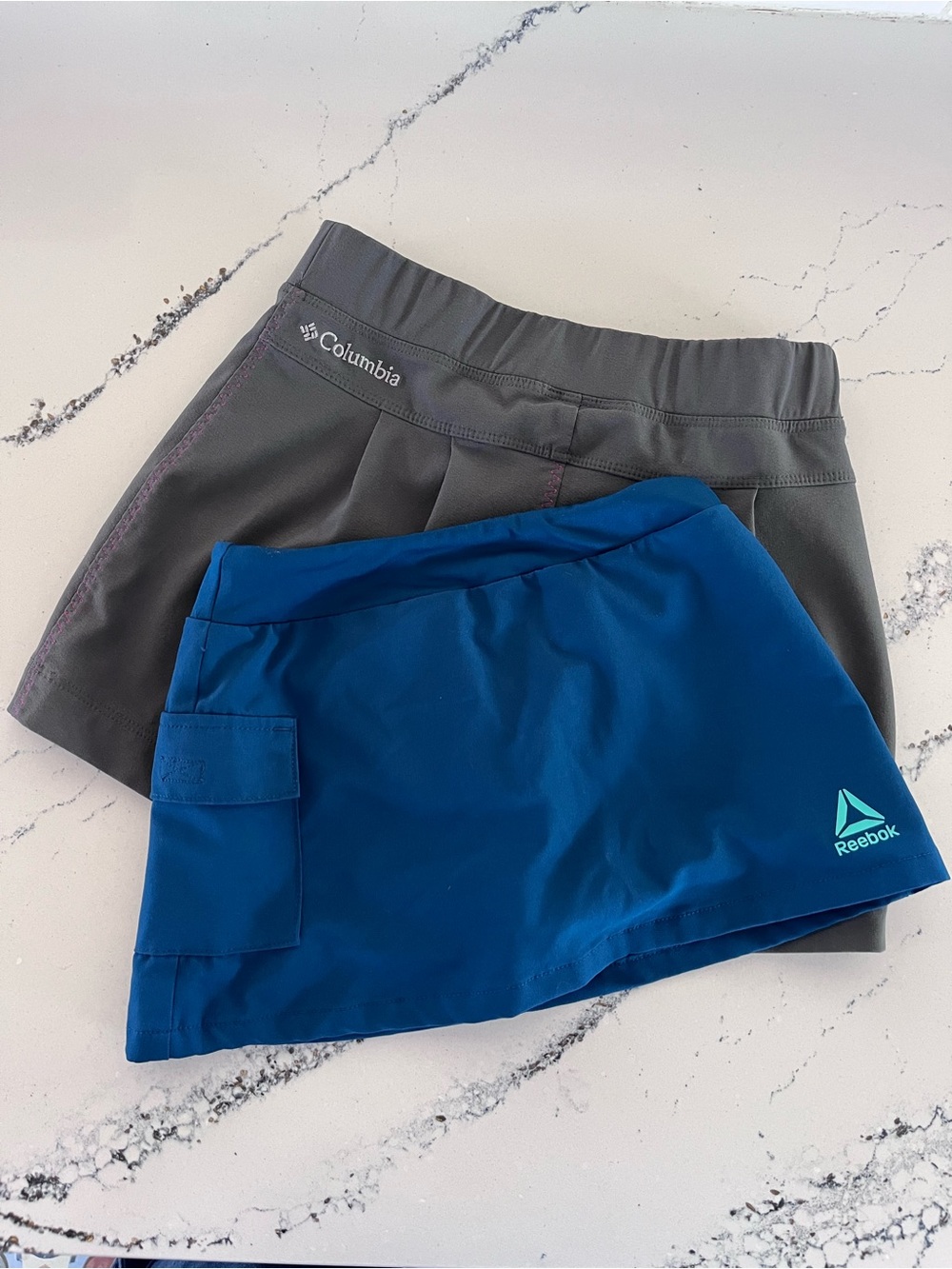 Columbia and Reebok Blue Girls Athletic Skort’s Set of 2.